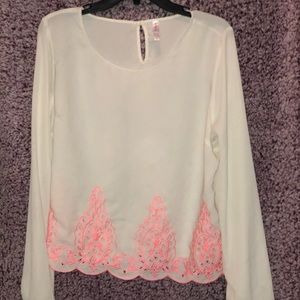 Long sleeve sheer dress top